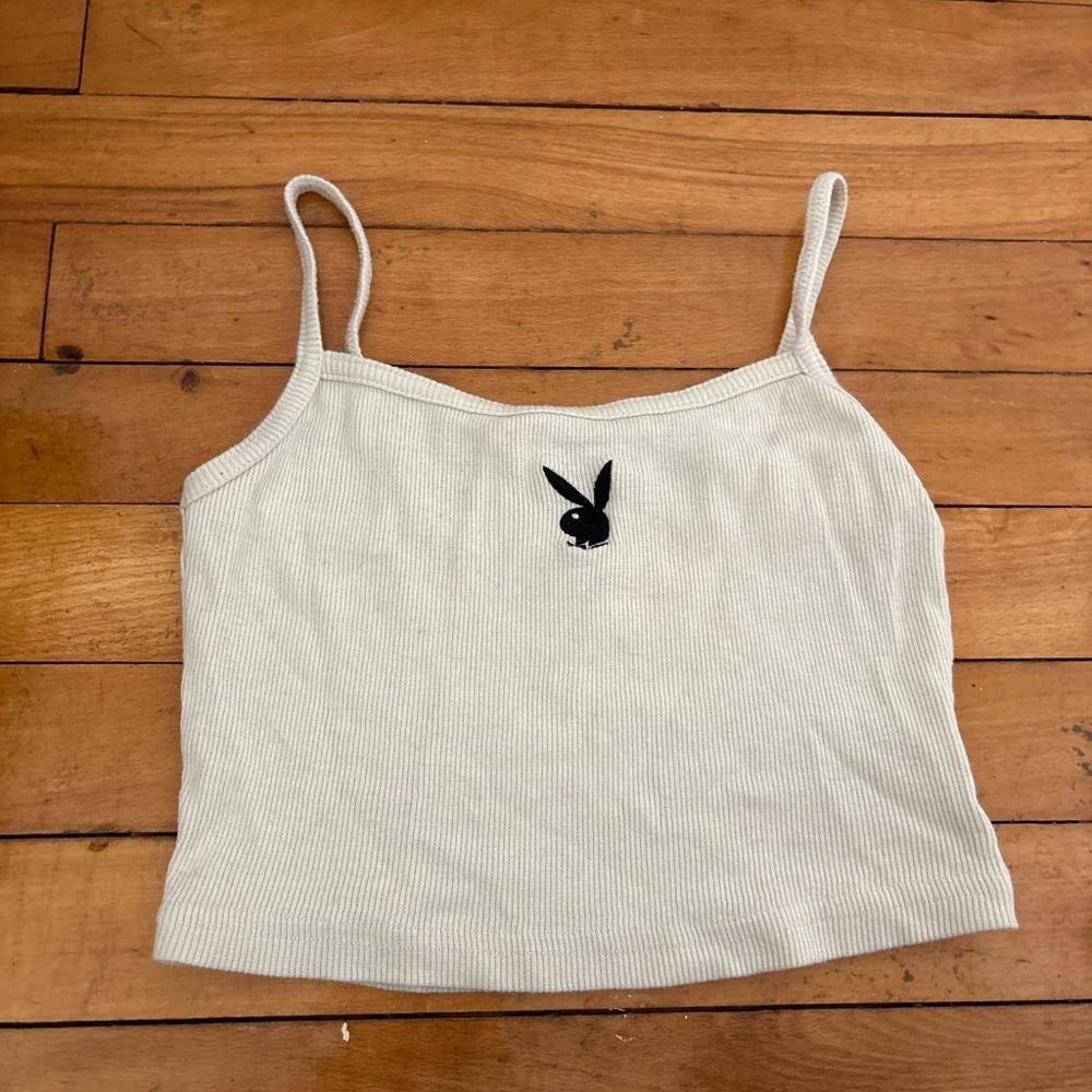 PLAYBOY Cream Ribbed Camisole